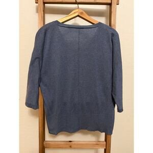 Cotton Addiction- Blue/ V neck/ Sweater/ Silk blend/ Size M